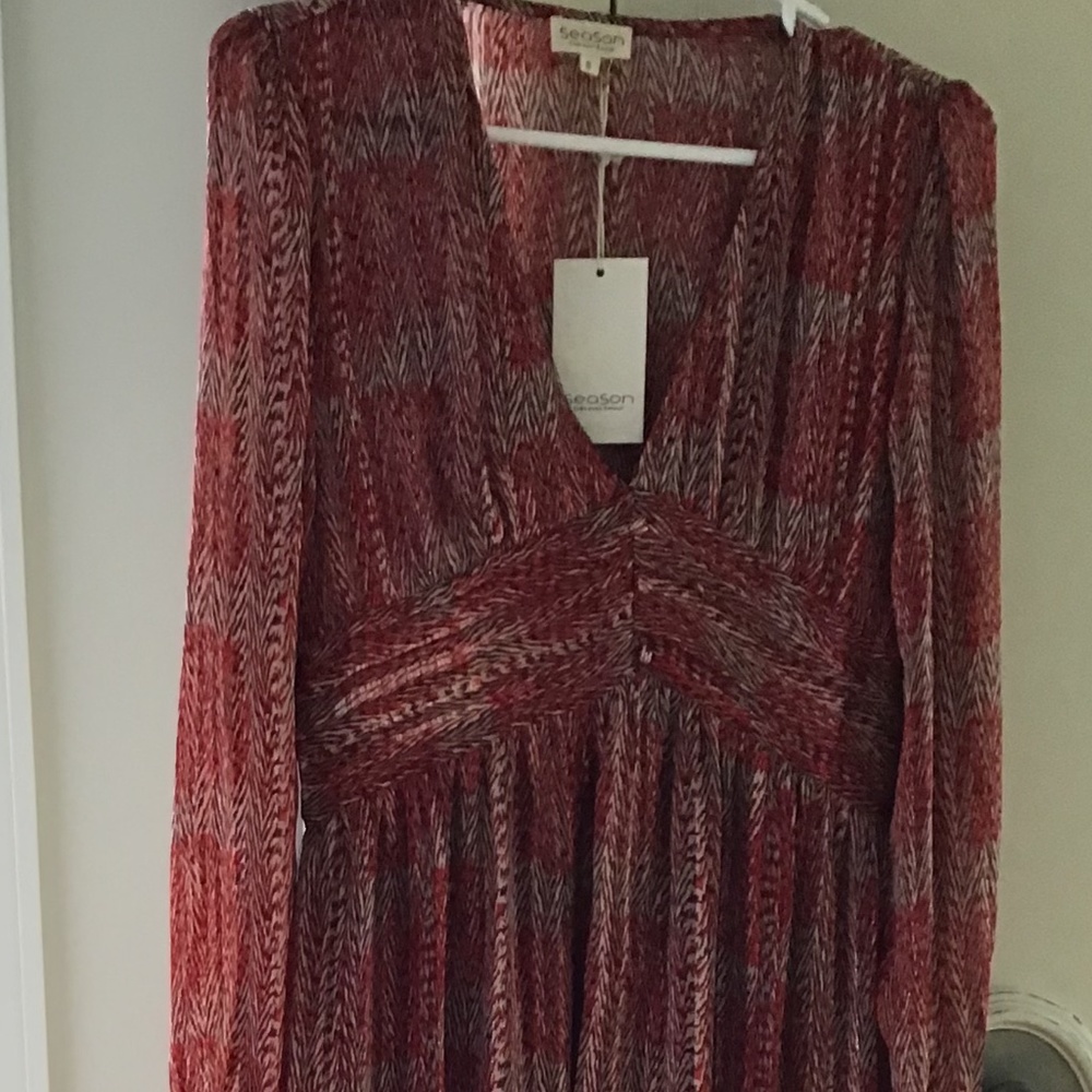 Season Cree Ave amour by EasyClothes Maxi Dress multi color red Size S